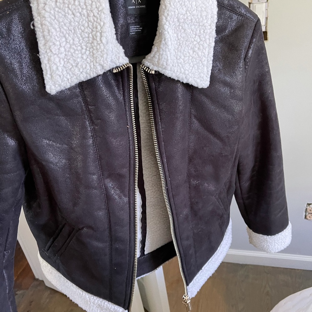 Jacket, leather , faux fur,